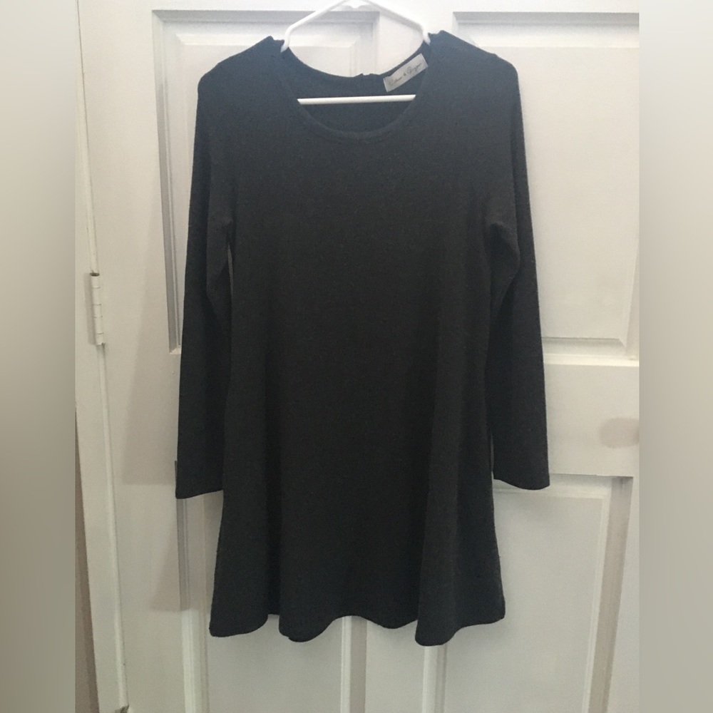 Gray Long Sleeve Dress